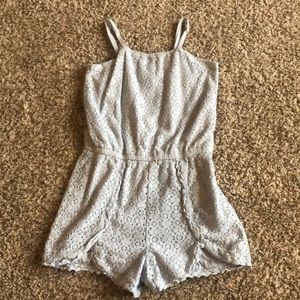 Girls size 10/12 light blue romper